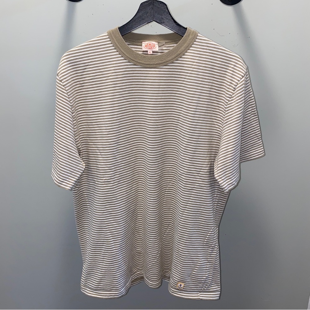 Armor Lux Men's T-Shirt Size Extra Large Fine Stripe 100% Cotton Basic Tee